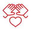 two hands around heart icon