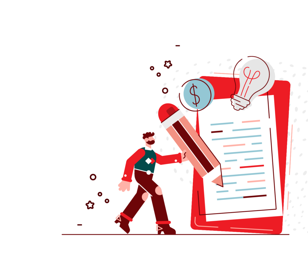 man writing on notepad