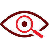 eye with magnifying glass - legibility icon