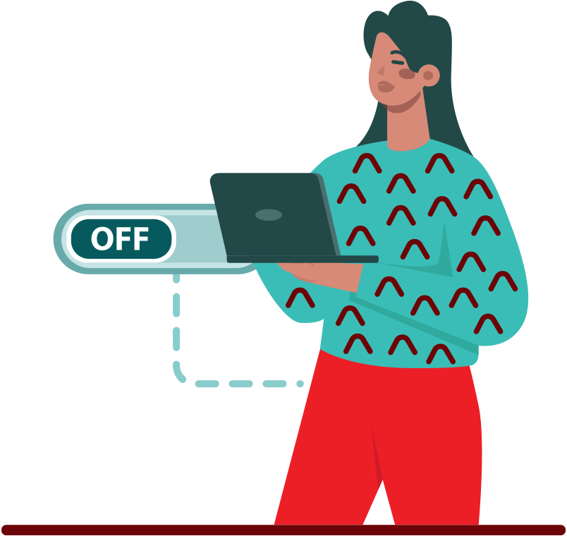 off button on website